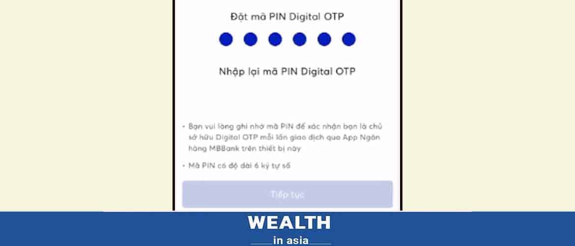 Đổi mã pin digital OTP MBBank